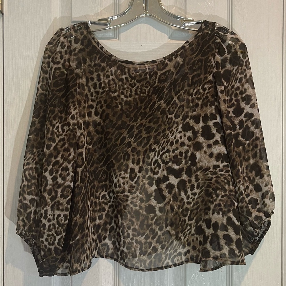 Body Central Shear Leopard print top Size M // Y2K - Picture 1 of 5